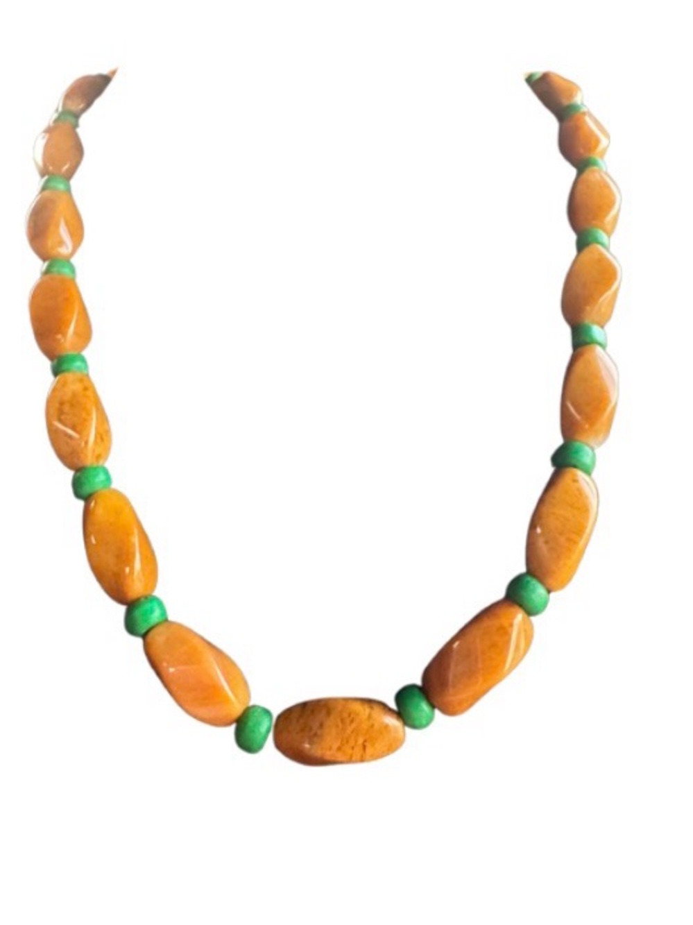 Vintage Butterscotch Amber And Green Stones